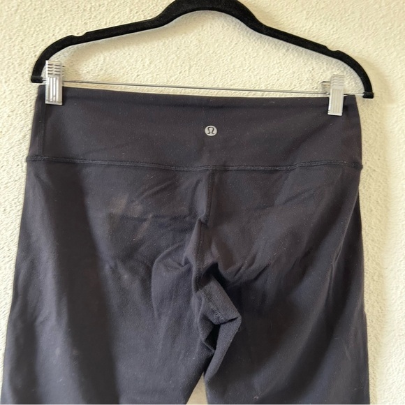 Lululemon Women’s Leggings 10 Black Cropped pull on stretchy gym Workout Flawd - Picture 5 of 9